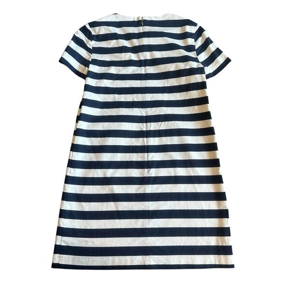 Draper James White Navy Stripe Shift Dress Nautical Vacation Travel Size 6 Women - Picture 5 of 10